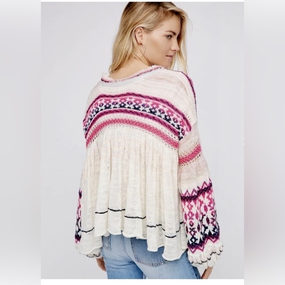 Free People Dreamland Crochet Knit Swingy Cardigan Sweater Size XS - Picture 6 of 16